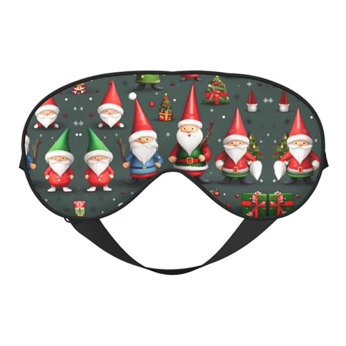 Xmas Funny Gnomes プリント スリープマスク ナイト目隠し ソフトアイシェードカバー レディース メンズ 旅行 昼寝 瞑想用