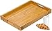 Produktbild Winfred Serviertablett mit Griffen, Bambus Tablett Rechteckig Frühstückstablett Holztablett mit Griffen Vielseitiges Holztablett Mahlzeiten Tablett für Getränke Essen Frühstück (38,5 x 25,5 x4CM)