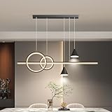 aleaty tavolo da pranzo lampadario moderno led luci a sospensione dimmable sala da pranzo lampada a sospensione altezza regolabile designer lampada a sospensione dimmable (nero, l120cm)