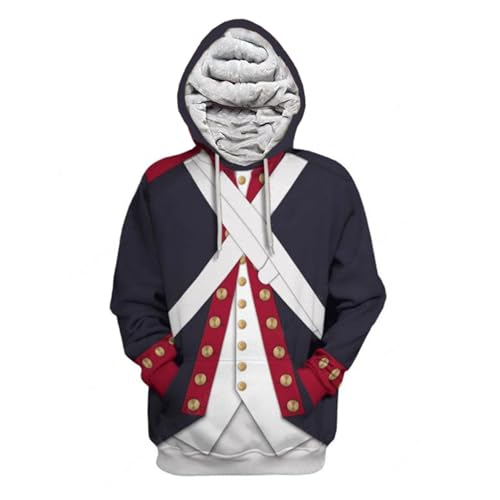 Historical Hoodie Padded Thicken Revolutionary War Uniform Costum...
