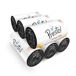 Amazon Brand – Presto! Garbage Bags Medium 180 Count|19 x 21 inches Black , For Dry & Wet waste|30 bags/roll (Pack of 6)