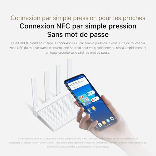 Routeur WiFi6 AX3000 - Port Gigabit, Système Mesh, Performance WiFi Haute Vitesse