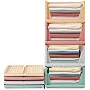 8PCS Organisateur Armoire Empilable ShopINess - Tiroir Coulissant Plastique Pour Vêtements Et Jouets (Blanc)