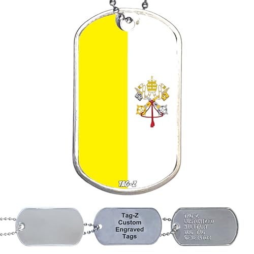International Flags Collection Military Dog Tag Necklace, Custom Printed & Personalized