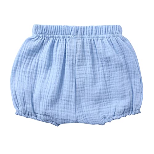 Haoluki Baby Girls Boys Bloomers Newborn Toddler Kids Unisex Cotton Linen Shorts Solid Color Cute Pp Pants Blue 12-24 Months #TOP1