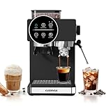 Espresso Machine with Grinder, 20 Bar Professional Expresso Coffee Machines with Milk Frother Steam Wand, Espresso Maker with 60oz Removable Water Tank, Cappuccino & Latte Machine for Home