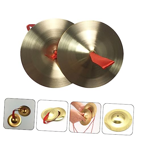 VICASKY 1 Par De Pratos De Cobre Para Crianças Instrumento Musical De Dedo Pratos De Dedo De Cobre C