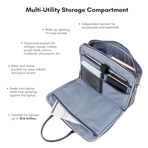 Image of Dash Designs Premium Laptop Bag 15.6 Inch for Men | Saffiano PU Office Messenger Briefcase | Water Resistant Anti-Scratch Business Bag | Lightweight Shoulder Bag for Work Travel