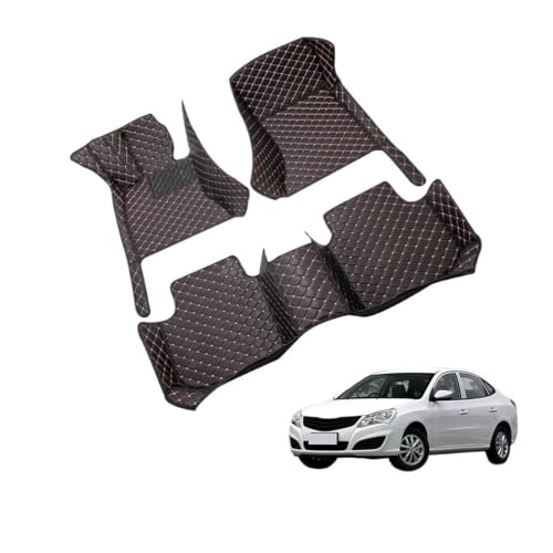 Tapis de Sol en Cuir Luxury pour Hyundai Elantra EV Intérieur Noir Beige