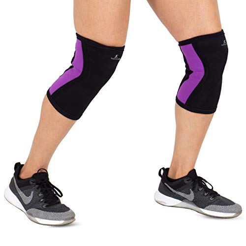 Image of ProsourceFit Knee Sleeve for Cross-Training, Squats, Weightlifting, Powerlifting for Joint Compression, Support & Knee Pain Relief, Large Purple