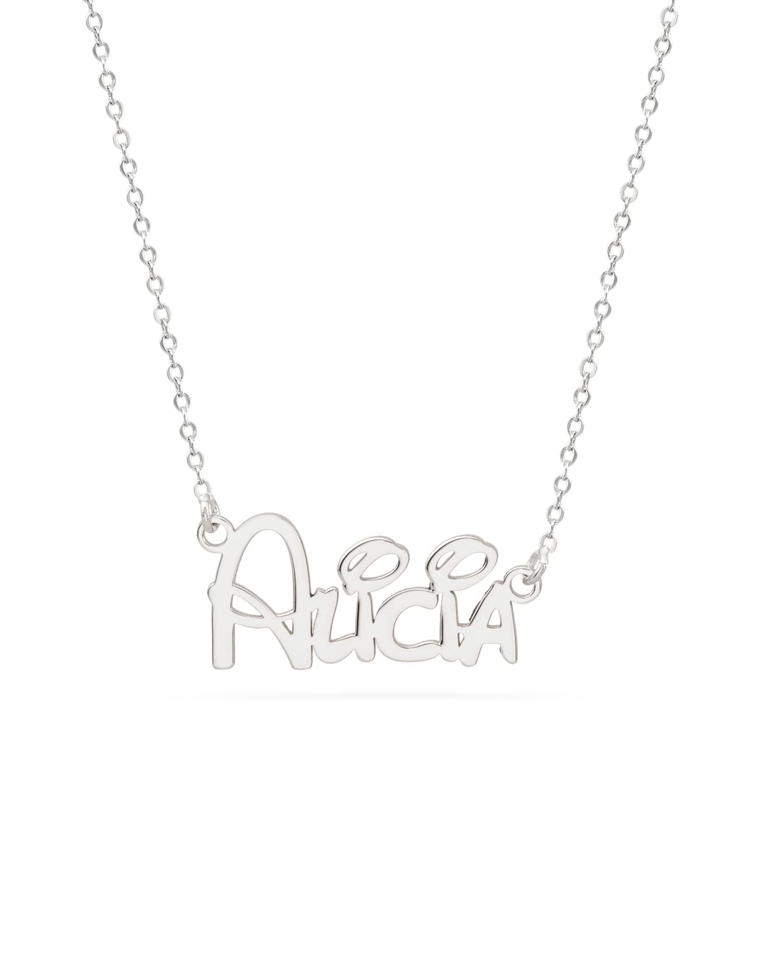 doble aro doble aro Colgante Personalizado con Nombre - Plata de Ley 925/1000 para Mujer – Collar Artesanal con Cadena Ajustable - Hecho en España (Modelo Funny, Plata de Ley)
