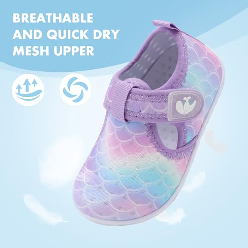 Image of FEETCITY Boys Girls Water Shoes Kids Aqua Socks Quick Dry Barefoot for Beach Swimming Pool