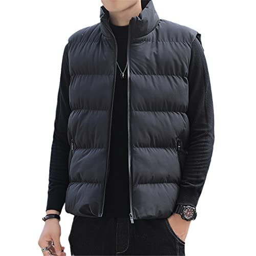 Veste sans manches homme automne hiver col montant gilet chaud noir taille M