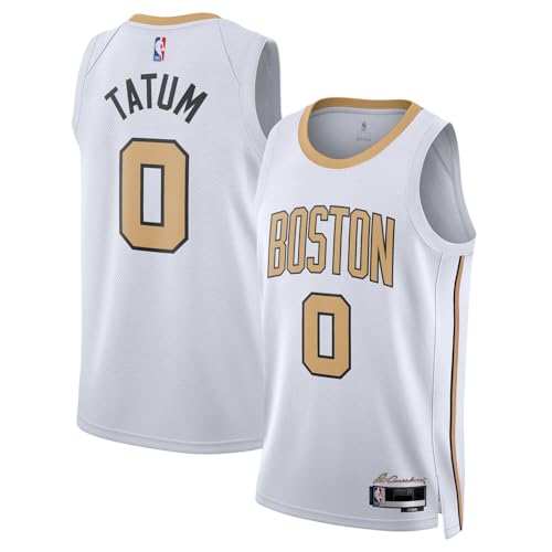 Outerstuff Jayson Tatum Boston Celtics NBA Kids Youth 8-20 White City Edition Swingman Jersey (US Numeric 14 16 Regular White)