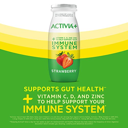 Activia+ Probiotic Low Fat Yogurt Drink, Peach, 3.1Oz., 6 Pack, Immune System Support #TOP3