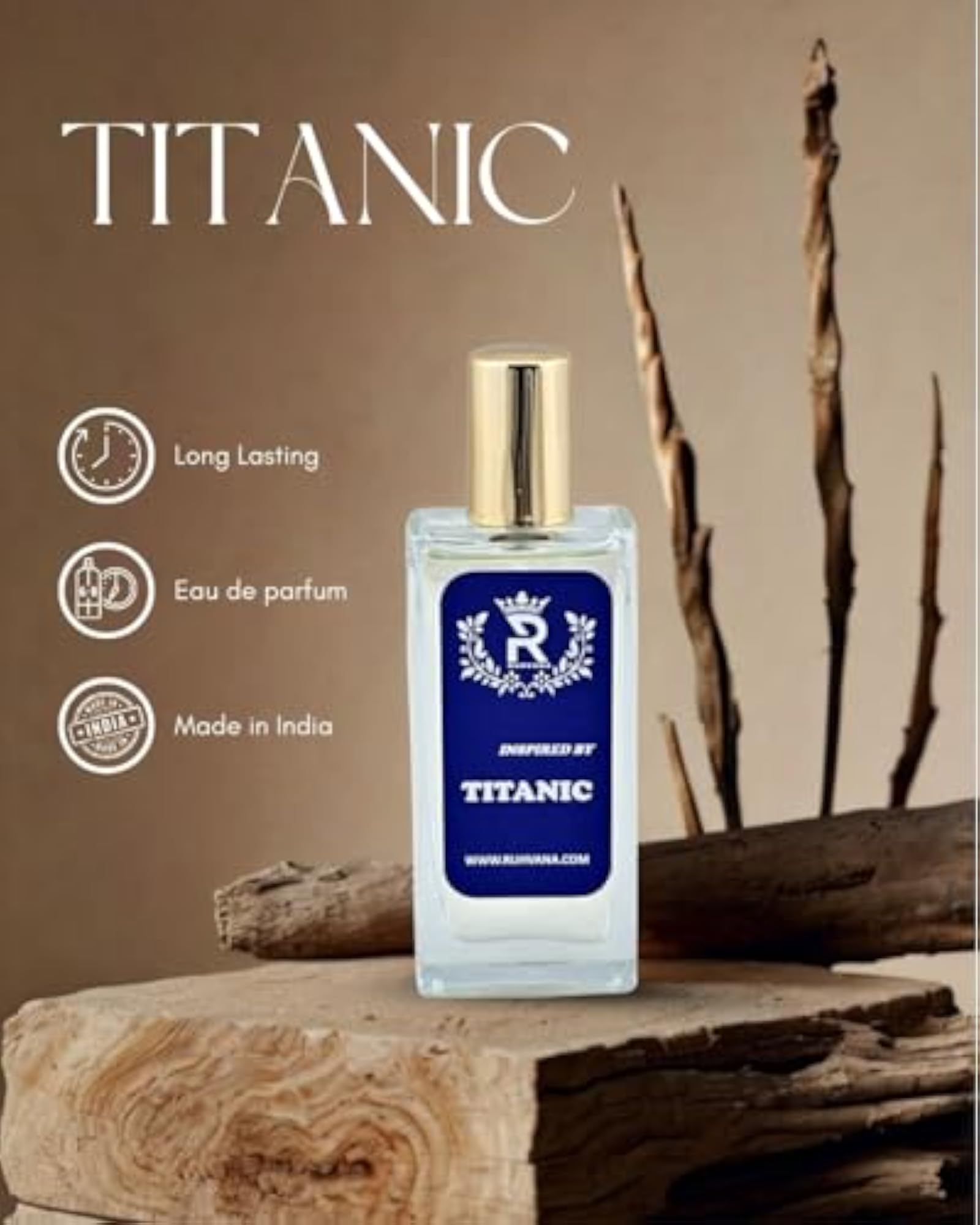 Men's Titanic Perfume Spray - 50ml, Woody Aquatic Fragrance