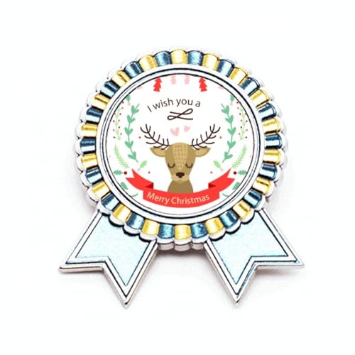 Broche de Noël motif cerf en métal taille M pour accessoire de fête