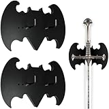 Sword Wall Mount with Hooks Vertical Adjustable Medieval Sword Plaque Display Rack for Claymore Dagger Axe Bow Cosplay Weapons Wooden Holder Hanger