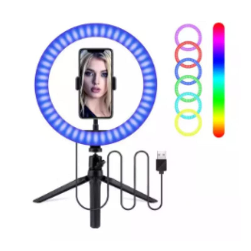 Raptas RGB LED Selfie Ring Light 26cm Spotlight Fill Light lamp Makeup Ringlight Remote Adjustable Dimmable Ring Light Lamp