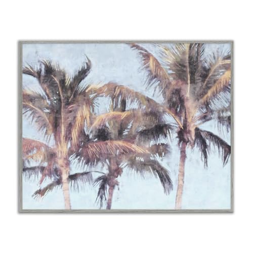 'Looming Palm Trees Tropical Sky'| Framed Giclee Art