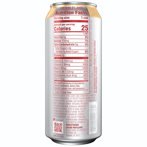 Mtn Dew Energy, Peach Mango Dawn, 16Oz Cans (12 Pack), 0G Added Sugar, 5% Juice, Zinc To Help Support Immune Function, Citicoline And Caffeine For Mental Boost*, Antioxidants Vitamins A&C #TOP2
