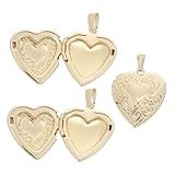 SEWACC 3 Piezas Colgantes de Joyería Forma de Corazón Relicario Metálico para Fotos Colgante Abierto con Marco Memorial Símbolo Vintage de y para Mujer
