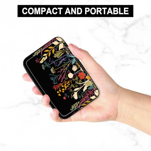 Image of Card Holder Credit Cards Holder for Women RFID wallet women Business Card Holder Wallet Mini Aluminum Card Wallet RFID Blocking Slim Metal Hard Card for Women, Beautiful Flowers and Plants