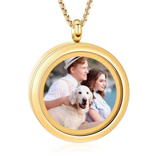 Oinsi Cremation Locket Necklace For Ashes Of Loved One Carry Photo Glass Memorial Urn Jewelry 316L Stainless Steel Keepsake Gifts
