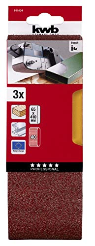 kwb Abrasive Belts 65X410 Mm Made Of High-Grade Aluminium Oxide With Grit Size 40 - Image 2