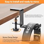 Headphone Hanger Holder Stand -Under Desk Headphone Hanger， Headset Hook Holder with Foldable，Space-Saving Aluminum Stand with Universal Fit for Gaming PC Accessories (Black-1PCS) - Image 3