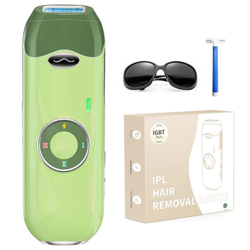 Haarlosy Depiladora de luz pulsada sin dolor con energía máxima 22J, IPL depiladora láser con tecnología innovadora IGBT, apta para hombres y mujeres cara, axilas, piernas, cuerpo (verde)