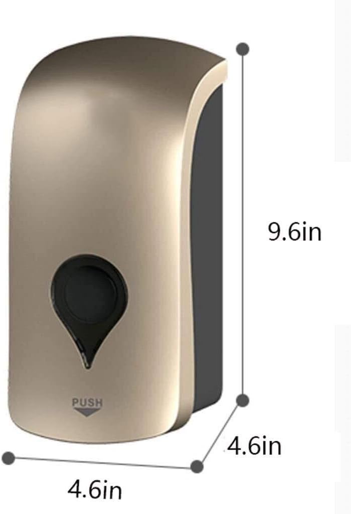 Soap Dispenser Refillable Hand Lotion Dispensers Soap Dispenser uid Soap Hand Sanitizer Dispenser Surface Mounted 1000 Ml Capacity Wall-Mount (Color : Black) (Metallic)