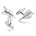 Aeici Uomo Gemelli Argento Acciaio Inossidabile Bomber di Moda 1.6X2.5Cm