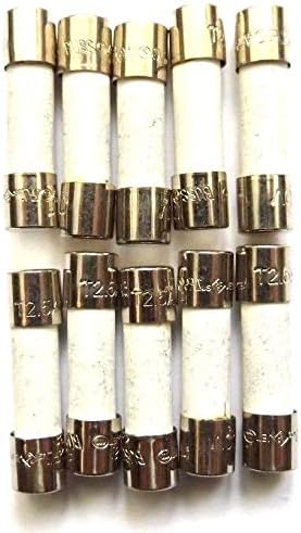 Fuse 2.5a 20mm Anti surge T2.5a H 250v Ceramic Time Delay Antisurge x10pcs