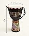 JIVE BRAND Djembe Bongo Congo African Mahogany Wood Drum With Heavy Base Goat Skin Head - Professional Quality 16