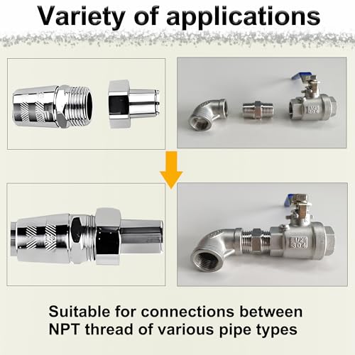 Feyadaper 1 Inch Male X 1 Inch Male Hex Nipple Pipe Fittings, 304 Stainless Steel 1 Inch Npt Male Threaded Pipe Adapter Fittings Equal Nipples Connectors thumb #7