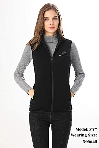Venustas Women's Fleece Heated Vest With Battery Pack 7.4V, Lightweight Insulated Electric Vest #TOP2