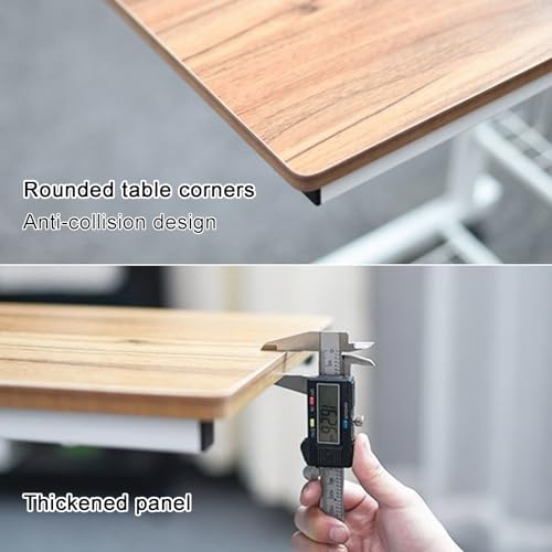 Table d'appoint mobile réglable en C bout de canapé sur roulettes - 4