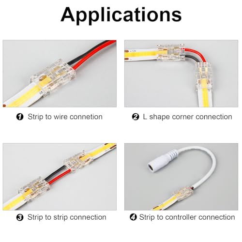 Extensión sin soldadura RGBZONE para tiras LED COB de 8 mm 6