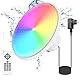 KOLLNIUN 24W LED Poolbeleuchtung für Aufstellpool, 12V RGB Dimmbar Farbwechselnde Kompatibel mit Fernbedienung,Schwimmbad Licht,für Stahlrahmen & Stahlwandpool,IP68 Wasserdicht 7m Kabel,2 ¼ Ring Mund
