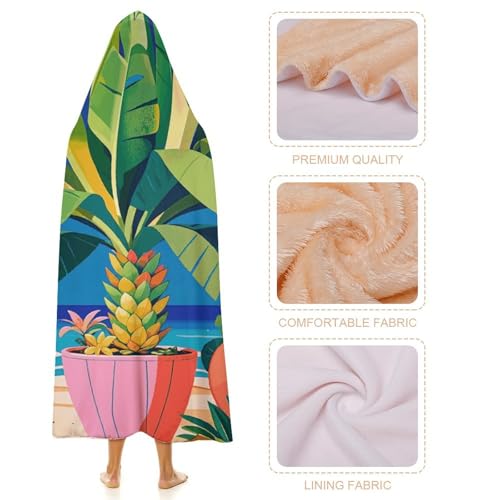 Couverture à capuche tropicale : le plaid géant idéal pour vos soirées télé - 5