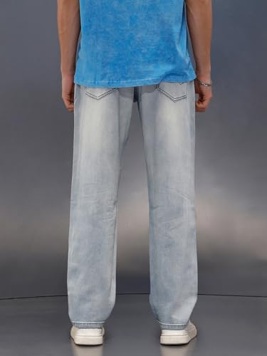 Image of WROGN Men's 100% Cotton Jeans | Anti Fit