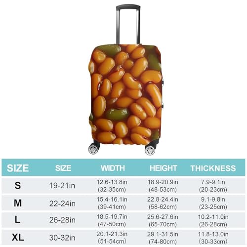 Baked Beans Food Travel Luggage Cover for Suitcase 19-32 Inches Elastic Washable Baggage Protector2