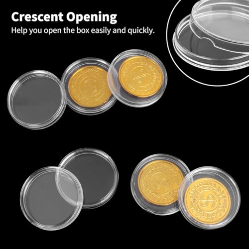 Cajas transparentes para monedas 1.6 pulg. 50 pzas miniatura 3