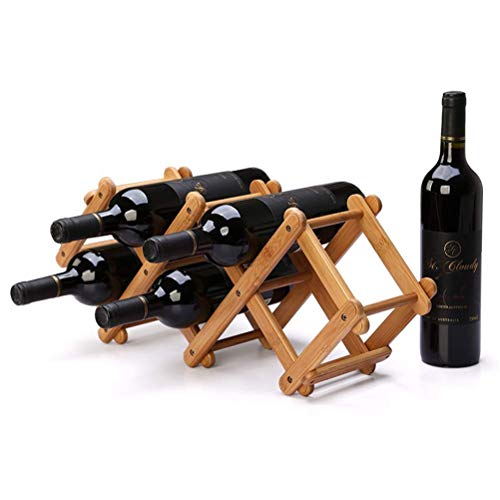 Soporte de vino de bambú apilable para 5 botellas miniatura 2