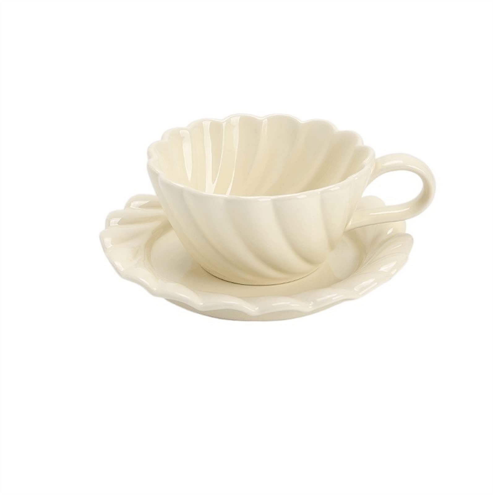 OLSKFUH Home Refined Coffee Cup Afternoon Tea Dim Sum Plate Ceramic Exquisite And Dish Set Decor,White