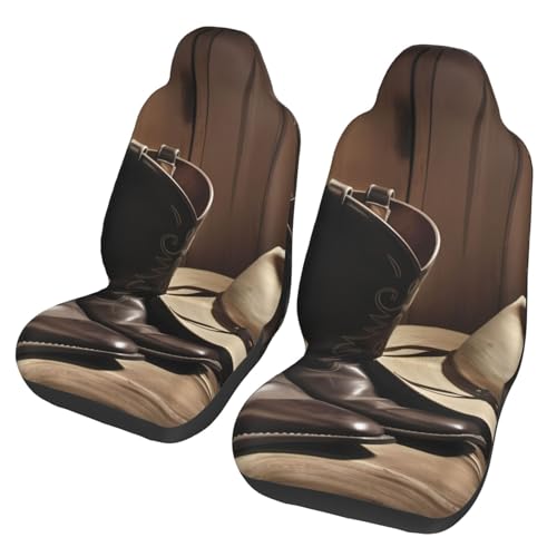 Housse de siège de voiture imperméable lot de 2 style cowboy noir