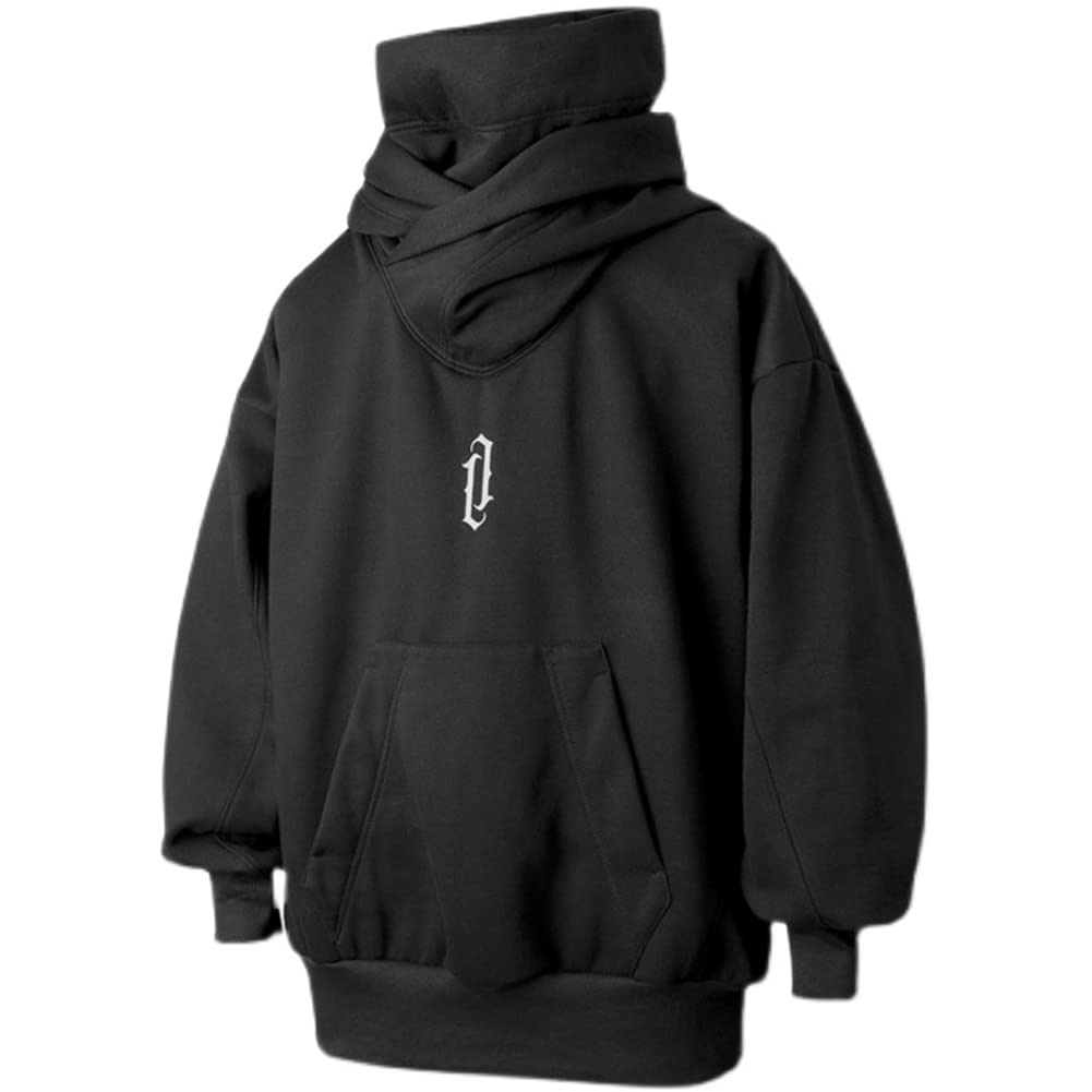 Ninja Double Neckline Cotton Pullover Techwear Harajuku Men Hoodie Hip Hop Streetwear Hoodies Sweatshirts