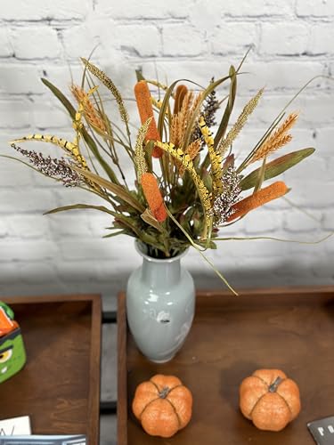 Admired-By-Nature-14-Stems-Artificial-Flowers-Cattail-Wheat-Fall-Mixed-Bush-Decorative-Flower-Arrangements-Faux-Cattails-Plant-Decor-or-Wedding-Home-Office-Cemetery-Flowers-for-Grave-Gold-Set-of-2 Admired By Nature 14 Stems Artificial Flowers Cattail Wheat Fall Mixed Bush Decorative Flower Arrangements Faux Cattails Plant Decor or Wedding Home Office Cemetery Flowers for Grave Gold Set of 2