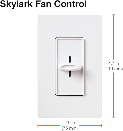 Vista 4 de Lutron Electronics Co. SFSQ-F-WH Skylark - Control de ventilador, color blanco